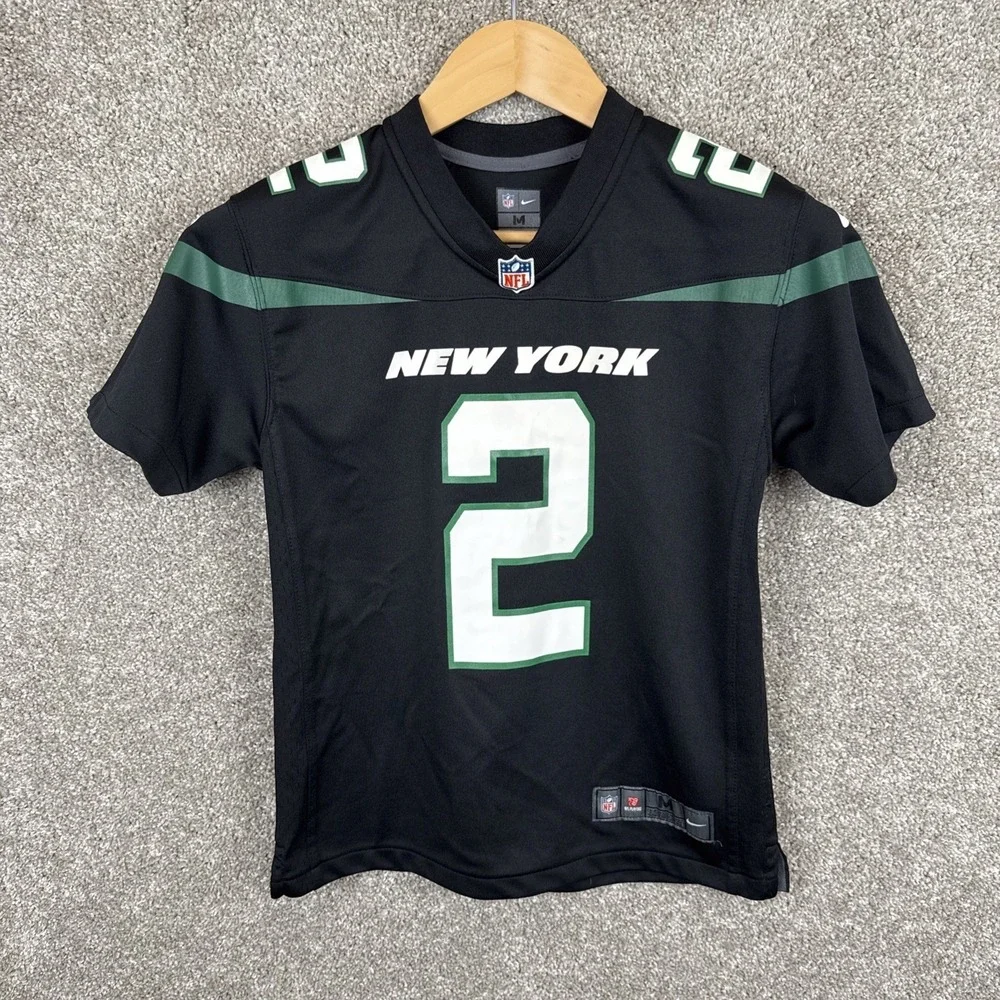 Nike Zach Wilson New York Jets Jersey Youth Medium 10-12 Black NFL Football
